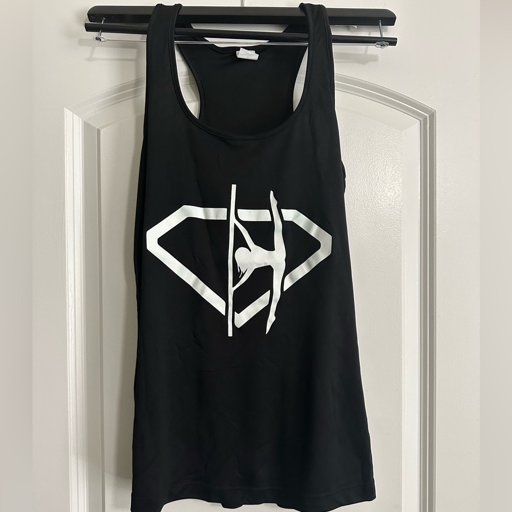 Kelly’s Aerial Arts & Fitness black racer back workout tank tops